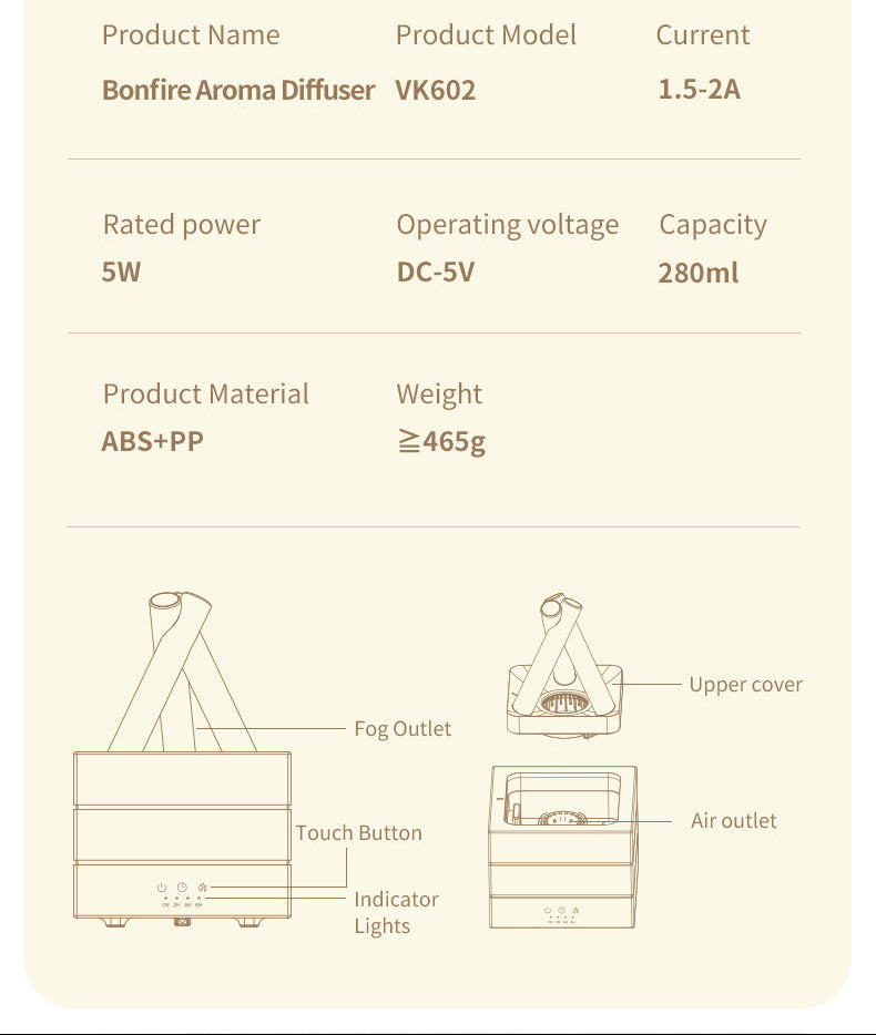 Bonfire Flame Diffuser | Air Humidifier