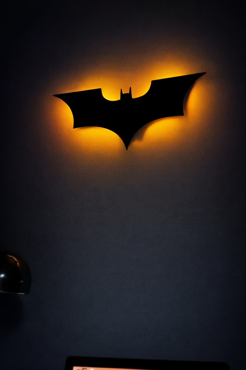 Glowing Bat Symbol | LED Wall Light