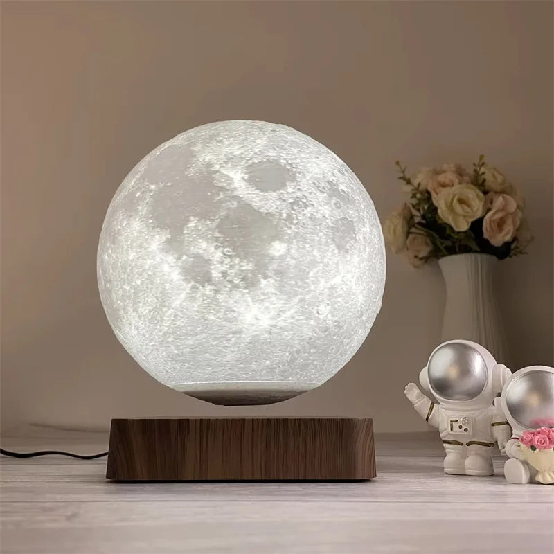 3D Painting Magnetic Levitating 14Cm Moon Lamp Levit Floating 6In Moon Light LED Smart Desk Lamp Office Home Decor Creative Gift