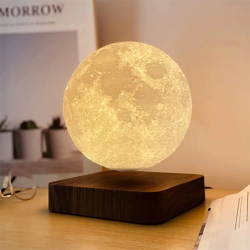 3D Painting Magnetic Levitating 14Cm Moon Lamp Levit Floating 6In Moon Light LED Smart Desk Lamp Office Home Decor Creative Gift