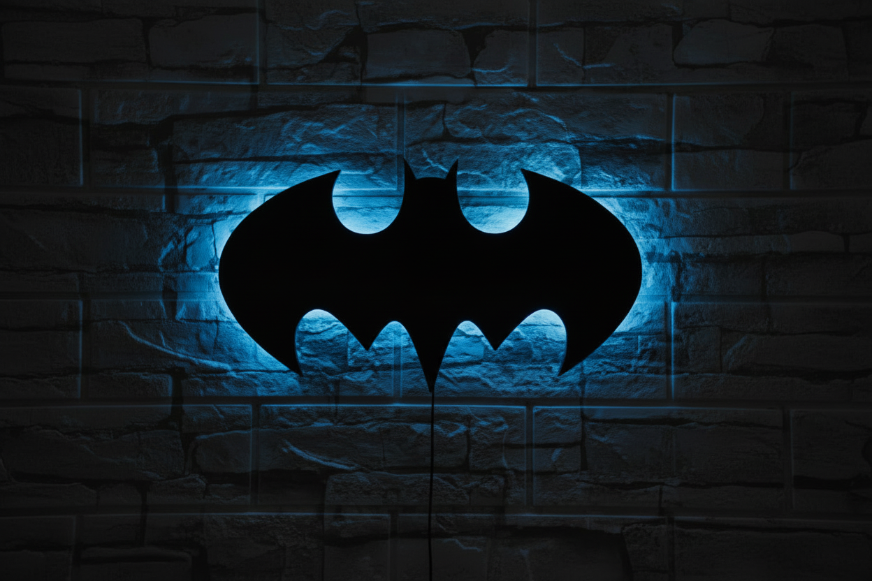 Glowing Bat Symbol | LED Wall Light